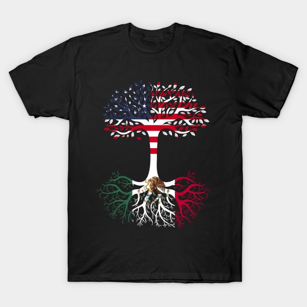 American Grown Mexico Roots Mexico Flag T-Shirt by BramCrye